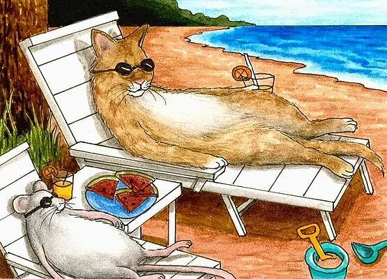 Cat 374 mouse Beach by Lucie Dumas Cat 374 mouse Beach by Lucie Dumas