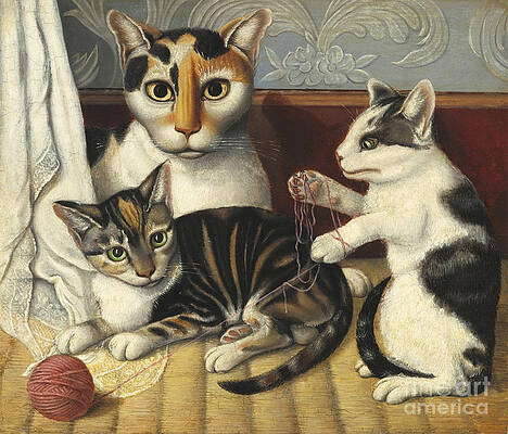 Cat and Kittens, by Anonymous, c. 1872-83 by Designer77