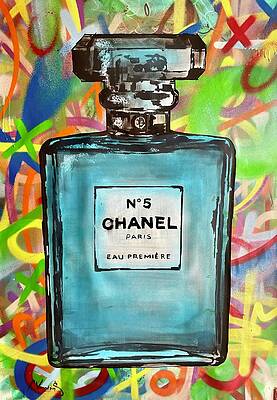 Chanel No. 5 Perfume Spray Paint Can Pop, Painting by Tony Rubino