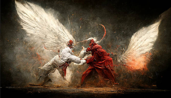 Chaos Rises From Devil and Angel on Battle by D C D C P