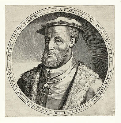 Charles V, Holy Roman Emperor Print by Frans Hogenberg