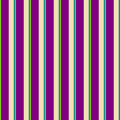[ Thumbnail: Chartreuse, Purple, Tan, and Dark Cyan Colored Lines Pattern Duvet Cover ]