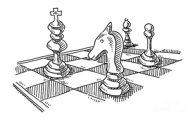 Pawns on Chess Board #1 Drawing by CSA Images - Fine Art America