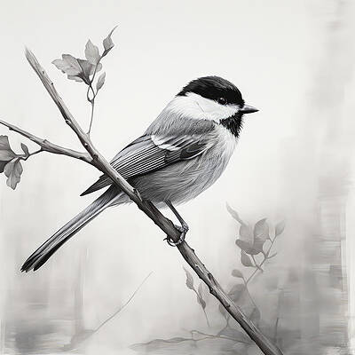 Wall Art - Painting - Chickadee Art by Lourry Legarde