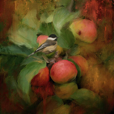 Chickadee In The Apple Tree by Jai Johnson Chickadee In The Apple Tree by Jai Johnson