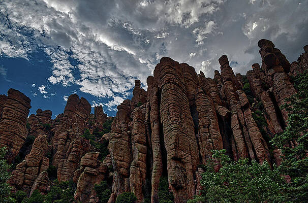 Wall Art - Photograph - Chiricahua National Monument Organ Pipe Rock Columns and Clouds by Chance Kafka