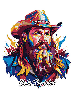 Wall Art - Digital Art - Chris Stapleton #1 in WPAP Pop Art by Vector Artnesia