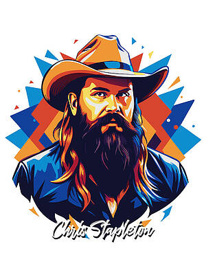 Wall Art - Digital Art - Chris Stapleton #2 in WPAP Pop Art by Vector Artnesia