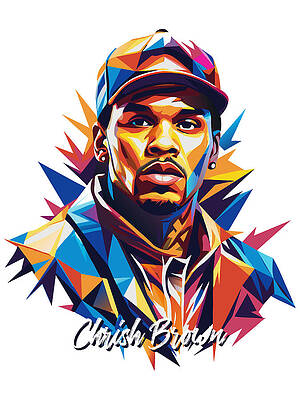 Wall Art - Digital Art - Chrish Brown #3 in WPAP Pop Art by Vector Artnesia