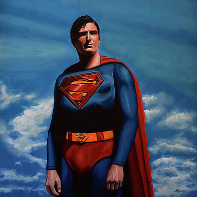 Wall Art - Painting - Christopher Reeve as Superman Painting by Paul Meijering