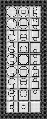 Wall Art - Digital Art - Circle And Square Geometric Alphabet Banner by Coded Images