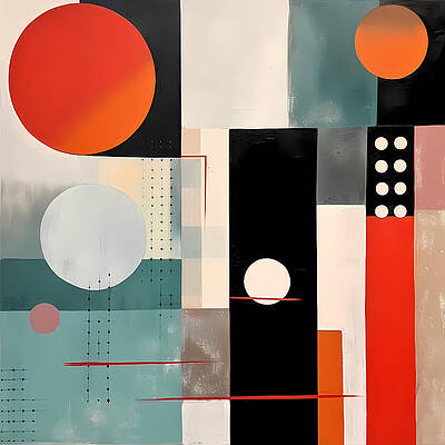  Painting - Circles and Shapes in minimalist Boho Style by Dave Bakker