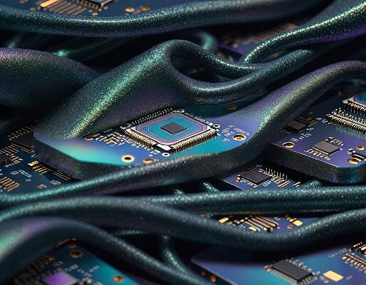 Wall Art - Digital Art - Circuit-Fabric Merger by Eris And AI