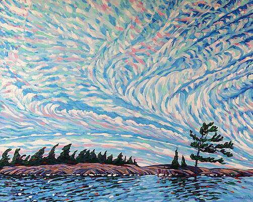 Wall Art - Painting - Cirrus Sky Script by Phil Chadwick
