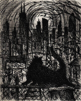 Wall Art - Drawing - City Cat by William Russell Nowicki
