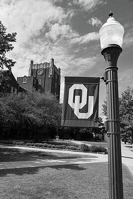Wall Art - Photograph - Clara E. Jones Administration at University of Oklahoma in black and white by Eldon McGraw