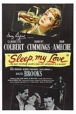 Wall Art - Photograph - CLAUDETTE COLBERT in SLEEP MY LOVE -1948-, directed by DOUGLAS SIRK. by Album