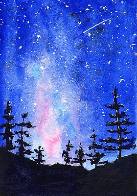 Wall Art - Painting - Clear Starry Night by Carlin Blahnik CarlinArtWatercolor