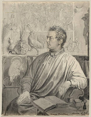 Clemens Brentano Print by Ludwig Emil Grimm