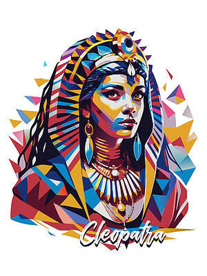 Wall Art - Digital Art - Cleopatra #2 in WPAP Pop Art by Vector Artnesia