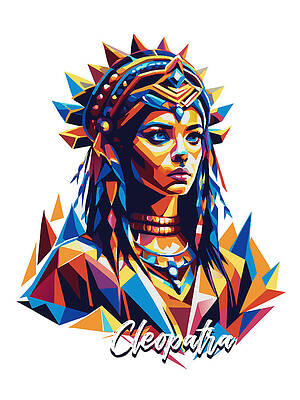 Wall Art - Digital Art - Cleopatra #3 in WPAP Pop Art by Vector Artnesia