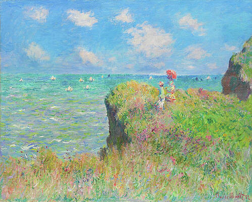 Wall Art - Painting - Cliff Walk at Pourville - Digital Remastered Edition by Claude Monet