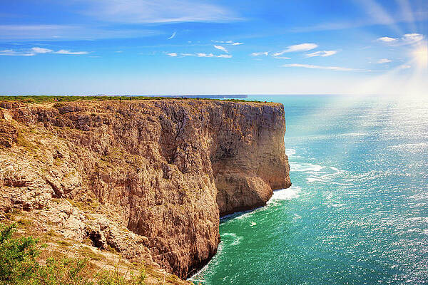 Wall Art - Photograph - Cliffs of the coast of Sagres, Algarve - 4 - Orton glow Edition  by Jordi Carrio Jamila
