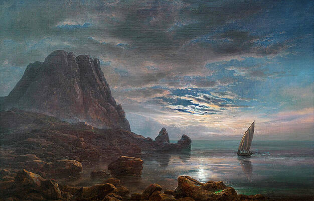 Wall Art - Painting - Coast of Capri by Johan Christian Dahl 1822 by Johan christian Dahl