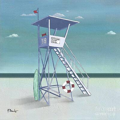 Westmoreland Color Painting Fine Art Print Pelican Perch Life Guard Stand S 