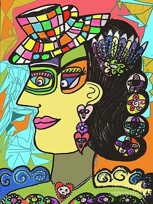 Sandra Silberzweig 8 X 10 Canvas Print Day Of The Dead Cubist Frida & Monkey 