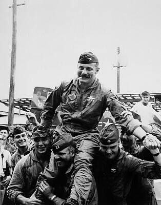Colonel Robin Olds After Completing 100th Combat Mission - Vietnam 1967 by War Is Hell Store Colonel Robin Olds After Completing 100th Combat Mission - Vietnam 1967 by War Is Hell Store