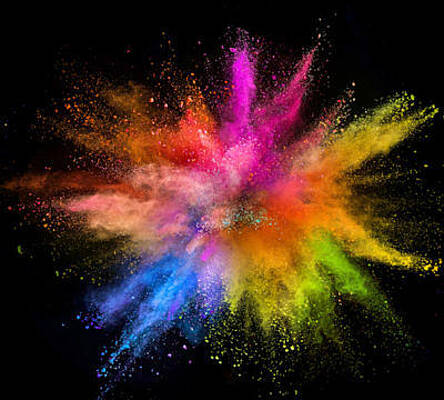 Colored powder explosion isolated on black background. Mixed Media by Simon  Cook - Fine Art America
