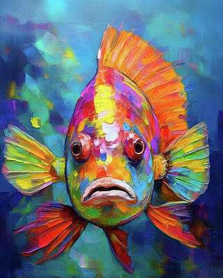 Vibrant Painting - Colorful Tropical Fish Underwater Painting by Dan Sproul