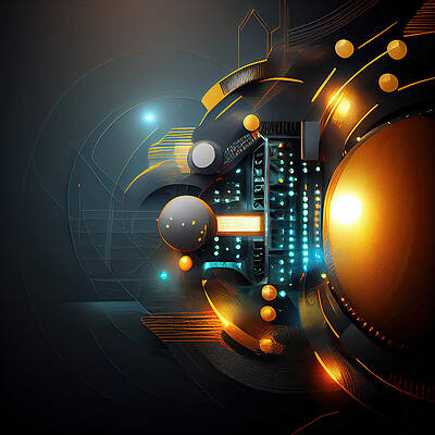 Colourful Abstract Technology Background  Generative AI Illustration by Jon Le-Bon