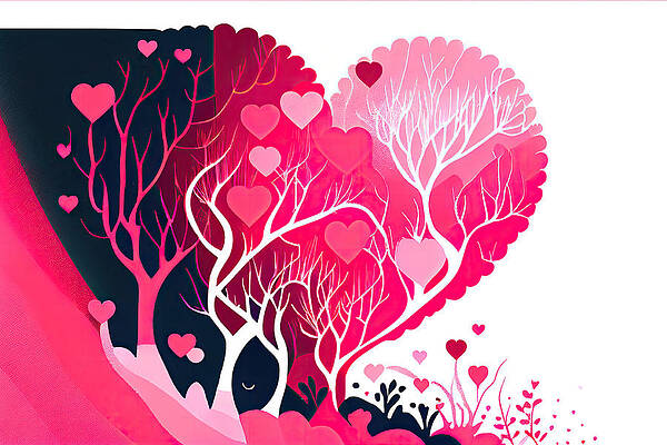 Colourful Valentines Day Background - Generative AI Illustration by Jon Le-Bon