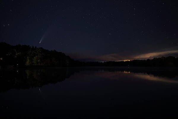 Comet Neowise And Its Reflection by Dale Kauzlaric Comet Neowise And Its Reflection by Dale Kauzlaric