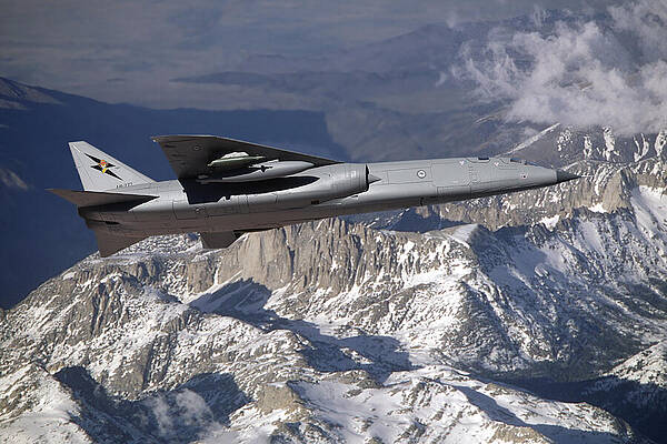 Wall Art - Digital Art - Conceptual RAAF TSR.2 over Snowcapped Mountains by Erik Simonsen