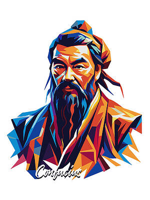 Wall Art - Digital Art - Confucius #1 in WPAP Pop Art by Vector Artnesia