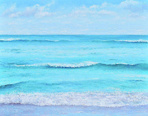 Wall Art - Painting - Seascape Cool Ocean Blue Waves by Jan Matson