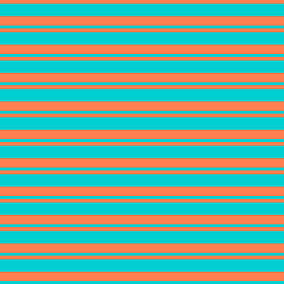 [ Thumbnail: Coral and Dark Turquoise Colored Striped/Lined Pattern Acrylic Print ]