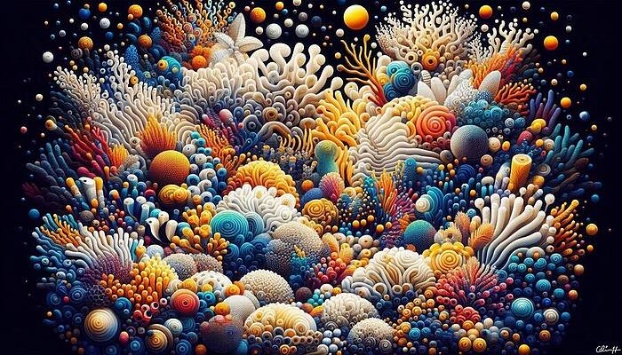 Wall Art - Digital Art - Coral Reef #4 by Colin Hardman