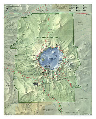 Crater Lake National Park Map 1996 Oregon Natural Recreational Area Atlas by Adam Shaw Crater Lake National Park Map 1996 Oregon Natural Recreational Area Atlas by Adam Shaw