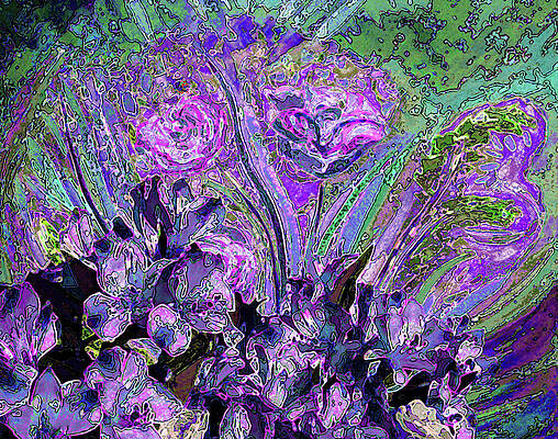 Wall Art - Photograph - Crazy Happy Purple Flowers by Corinne Carroll