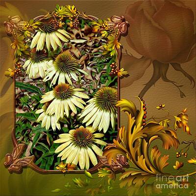 Cream Coloured Cone Flowers by Trudee Hunter Cream Coloured Cone Flowers by Trudee Hunter