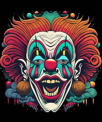 Wall Art - Digital Art - Creepy Clown Art by Flippin Sweet Gear