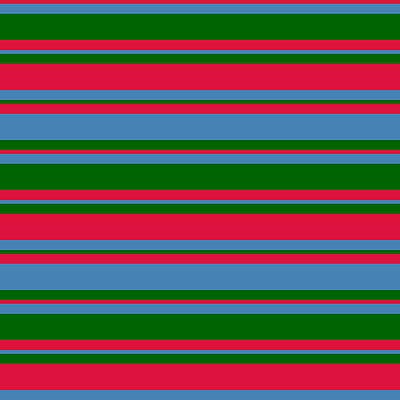 [ Thumbnail: Crimson, Blue, and Dark Green Colored Stripes Pattern Acrylic Print ]
