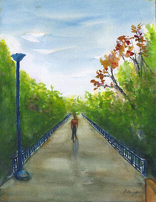 Crossing The Bridge At Riverwalk by Frank Bright Crossing The Bridge At Riverwalk by Frank Bright