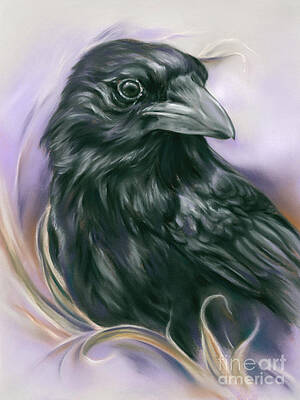 Crow with Dried Autumn Corn Leaves by MM Anderson Crow with Dried Autumn Corn Leaves by MM Anderson