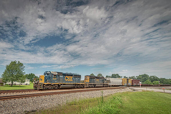 CSX Q502 With Two SD40-2s Leading At Kelly Ky by Jim Pearson CSX Q502 With Two SD40-2s Leading At Kelly Ky by Jim Pearson