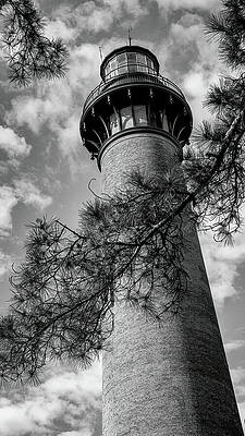 Curritcuk Beach Lighthouse - Black and White by Stephen Stookey